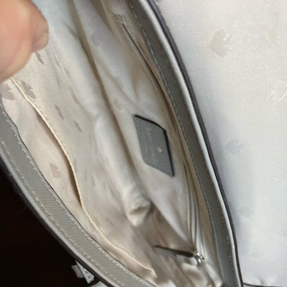 KATE SPADE GRAY leather CROSSBODY SHOULDERBAG TOTE 10x7 - Picture 4 of 8